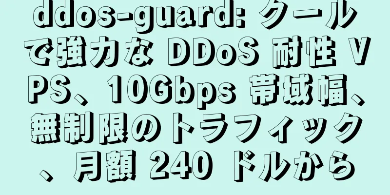 ddos-guard: クールで強力な DDoS 耐性 VPS、10Gbps 帯域幅、無制限のトラフィック、月額 240 ドルから