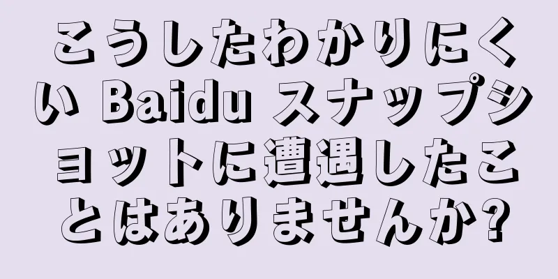 こうしたわかりにくい Baidu スナップショットに遭遇したことはありませんか?