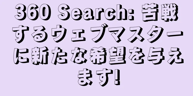 360 Search: 苦戦するウェブマスターに新たな希望を与えます!