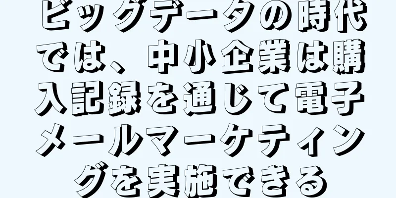 ビッグデータの時代では、中小企業は購入記録を通じて電子メールマーケティングを実施できる