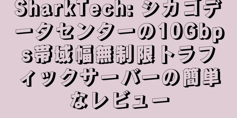 SharkTech: シカゴデータセンターの10Gbps帯域幅無制限トラフィックサーバーの簡単なレビュー