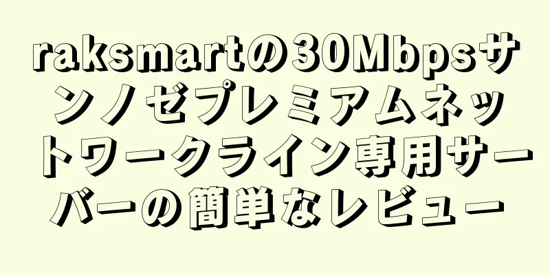 raksmartの30Mbpsサンノゼプレミアムネットワークライン専用サーバーの簡単なレビュー