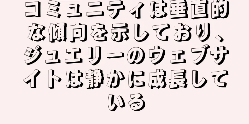 コミュニティは垂直的な傾向を示しており、ジュエリーのウェブサイトは静かに成長している