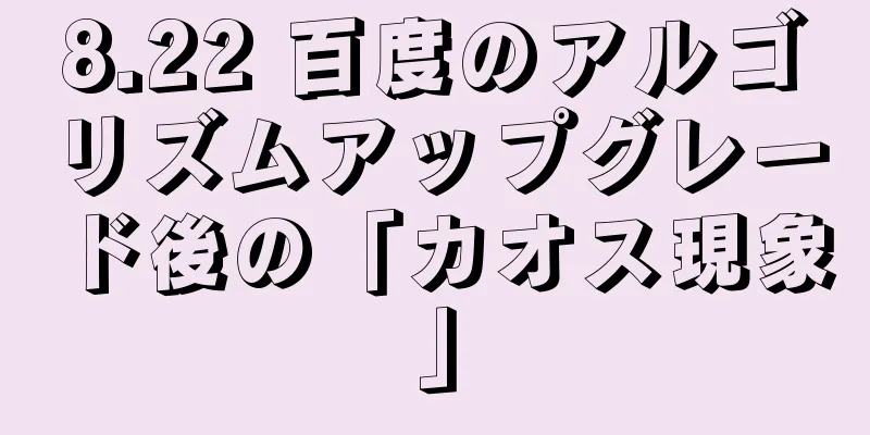 8.22 百度のアルゴリズムアップグレード後の「カオス現象」