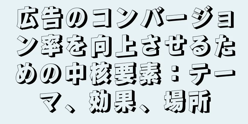 広告のコンバージョン率を向上させるための中核要素：テーマ、効果、場所