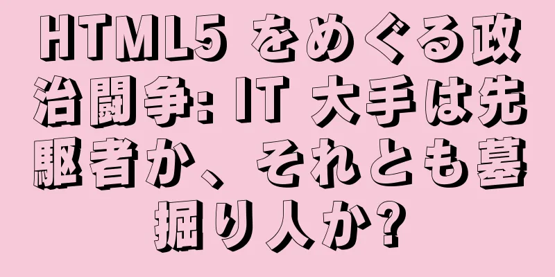 HTML5 をめぐる政治闘争: IT 大手は先駆者か、それとも墓掘り人か?