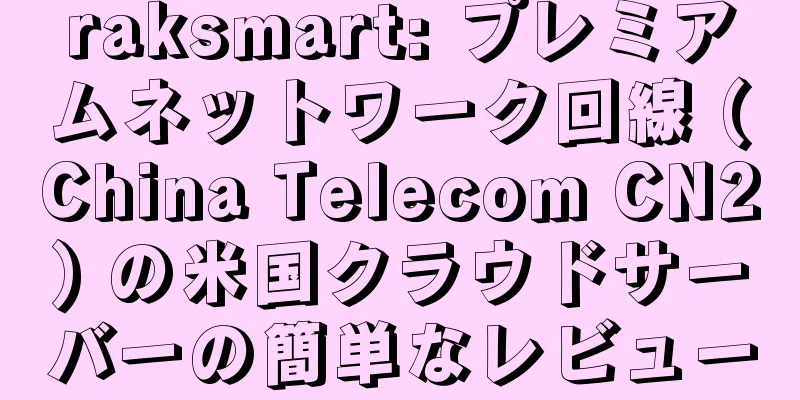 raksmart: プレミアムネットワーク回線 (China Telecom CN2) の米国クラウドサーバーの簡単なレビュー