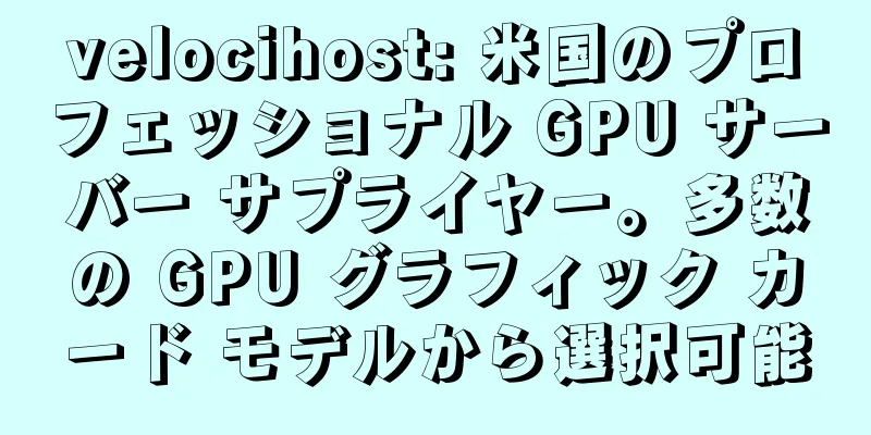 velocihost: 米国のプロフェッショナル GPU サーバー サプライヤー。多数の GPU グラフィック カード モデルから選択可能