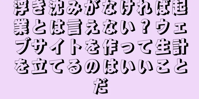 浮き沈みがなければ起業とは言えない？ウェブサイトを作って生計を立てるのはいいことだ