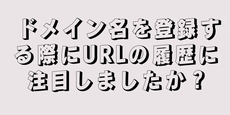ドメイン名を登録する際にURLの履歴に注目しましたか？
