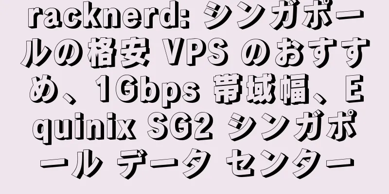 racknerd: シンガポールの格安 VPS のおすすめ、1Gbps 帯域幅、Equinix SG2 シンガポール データ センター