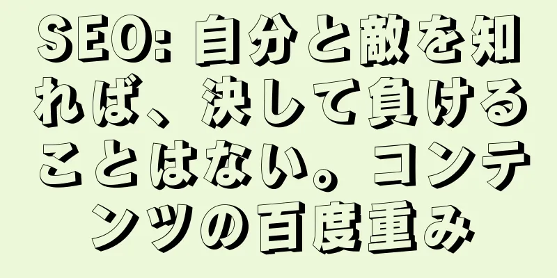 SEO: 自分と敵を知れば、決して負けることはない。コンテンツの百度重み