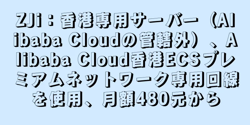 ZJi：香港専用サーバー（Alibaba Cloudの管轄外）、Alibaba Cloud香港ECSプレミアムネットワーク専用回線を使用、月額480元から