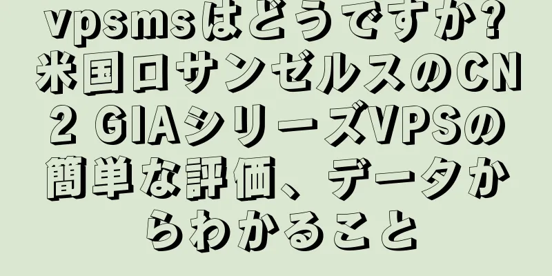 vpsmsはどうですか?米国ロサンゼルスのCN2 GIAシリーズVPSの簡単な評価、データからわかること