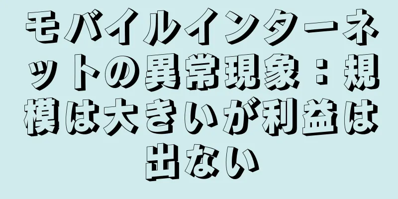 モバイルインターネットの異常現象：規模は大きいが利益は出ない