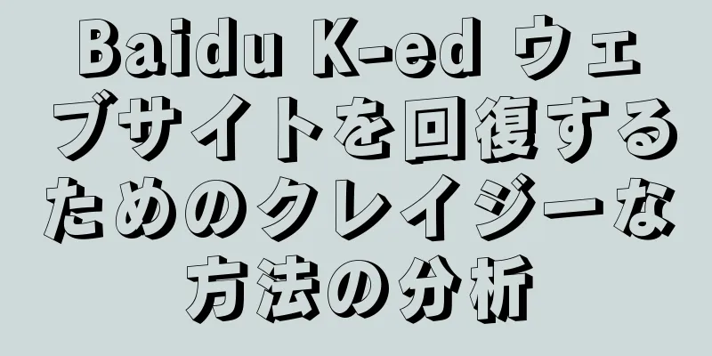 Baidu K-ed ウェブサイトを回復するためのクレイジーな方法の分析