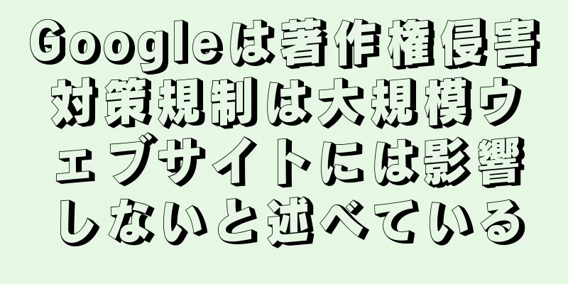 Googleは著作権侵害対策規制は大規模ウェブサイトには影響しないと述べている