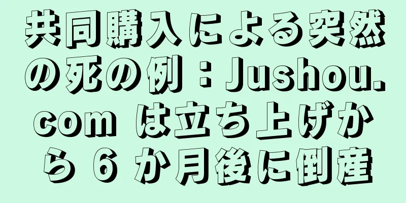 共同購入による突然の死の例：Jushou.com は立ち上げから 6 か月後に倒産