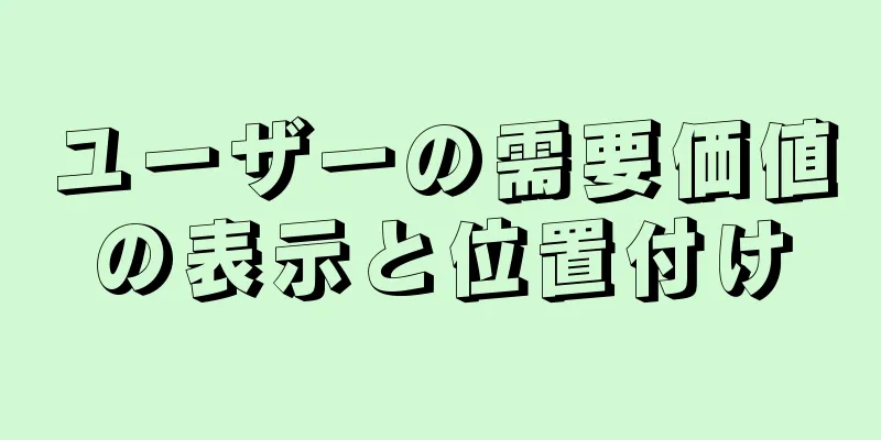 ユーザーの需要価値の表示と位置付け