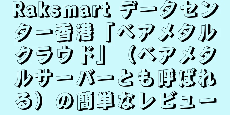 Raksmart データセンター香港「ベアメタルクラウド」（ベアメタルサーバーとも呼ばれる）の簡単なレビュー