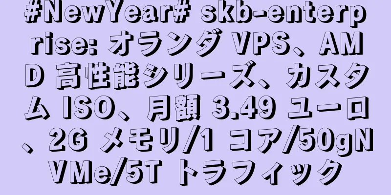 #NewYear# skb-enterprise: オランダ VPS、AMD 高性能シリーズ、カスタム ISO、月額 3.49 ユーロ、2G メモリ/1 コア/50gNVMe/5T トラフィック