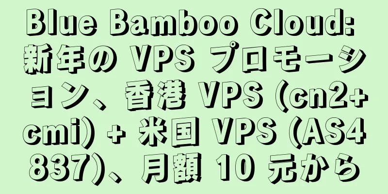 Blue Bamboo Cloud: 新年の VPS プロモーション、香港 VPS (cn2+cmi) + 米国 VPS (AS4837)、月額 10 元から