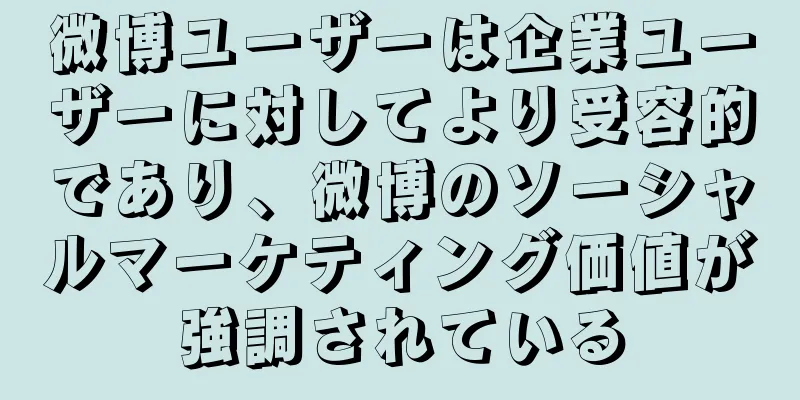 微博ユーザーは企業ユーザーに対してより受容的であり、微博のソーシャルマーケティング価値が強調されている