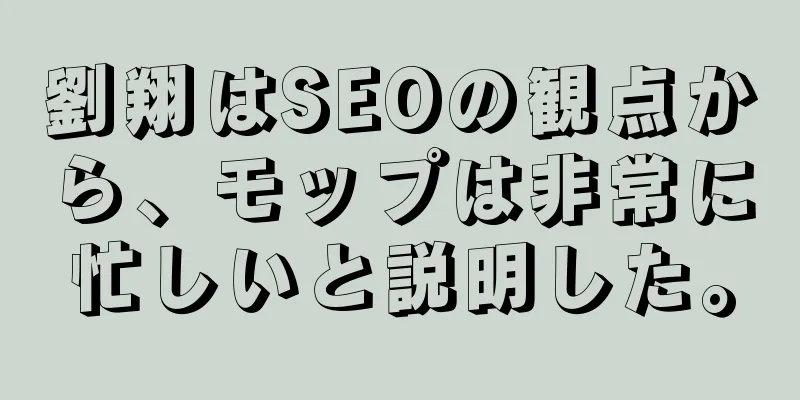 劉翔はSEOの観点から、モップは非常に忙しいと説明した。