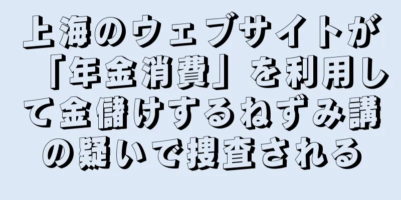 上海のウェブサイトが「年金消費」を利用して金儲けするねずみ講の疑いで捜査される