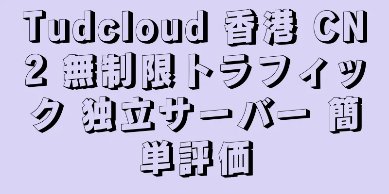 Tudcloud 香港 CN2 無制限トラフィック 独立サーバー 簡単評価