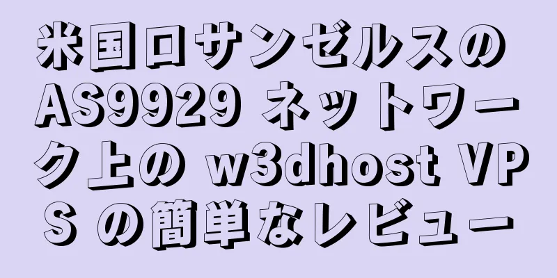 米国ロサンゼルスの AS9929 ネットワーク上の w3dhost VPS の簡単なレビュー