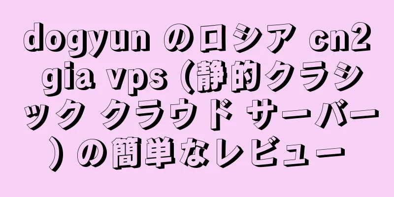 dogyun のロシア cn2 gia vps (静的クラシック クラウド サーバー) の簡単なレビュー