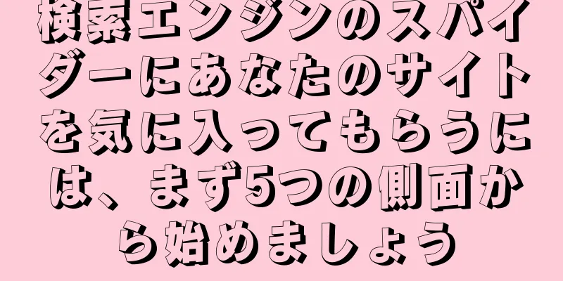 検索エンジンのスパイダーにあなたのサイトを気に入ってもらうには、まず5つの側面から始めましょう