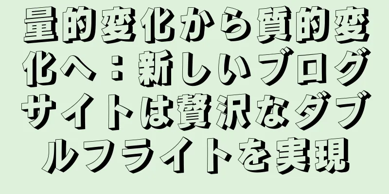 量的変化から質的変化へ：新しいブログサイトは贅沢なダブルフライトを実現