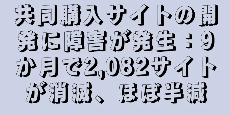 共同購入サイトの開発に障害が発生：9か月で2,082サイトが消滅、ほぼ半減