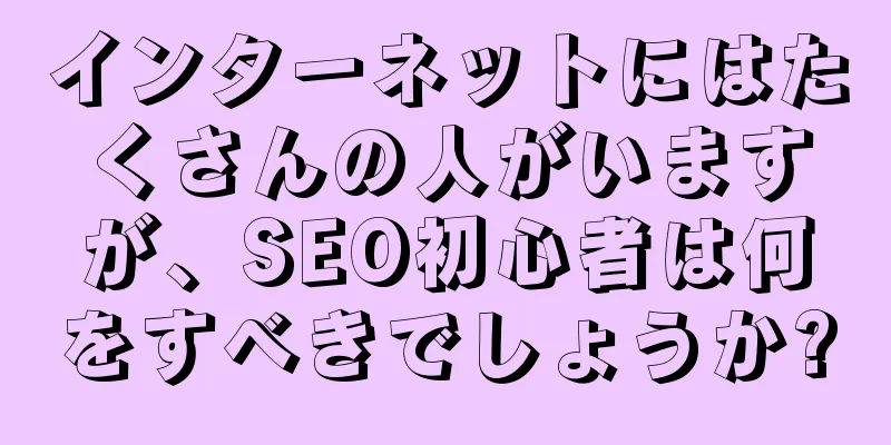 インターネットにはたくさんの人がいますが、SEO初心者は何をすべきでしょうか?