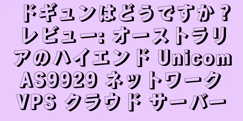 ドギュンはどうですか？レビュー: オーストラリアのハイエンド Unicom AS9929 ネットワーク VPS クラウド サーバー