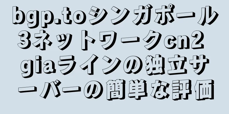 bgp.toシンガポール3ネットワークcn2 giaラインの独立サーバーの簡単な評価