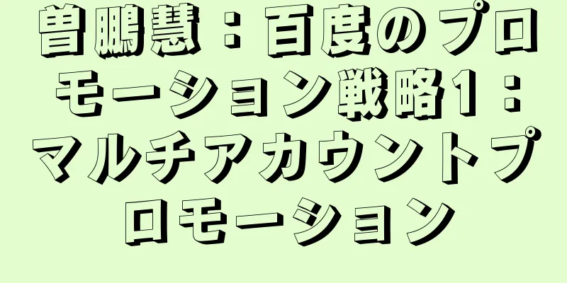 曽鵬慧：百度のプロモーション戦略1：マルチアカウントプロモーション