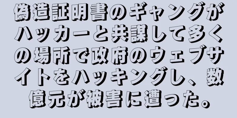 偽造証明書のギャングがハッカーと共謀して多くの場所で政府のウェブサイトをハッキングし、数億元が被害に遭った。