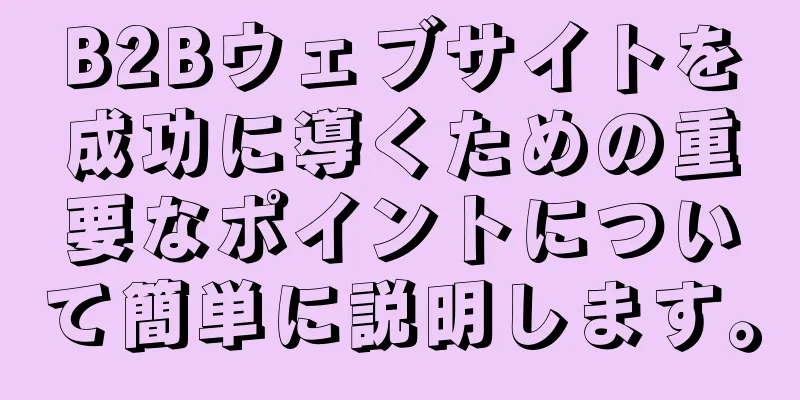 B2Bウェブサイトを成功に導くための重要なポイントについて簡単に説明します。