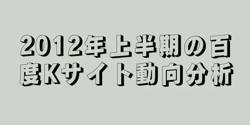 2012年上半期の百度Kサイト動向分析