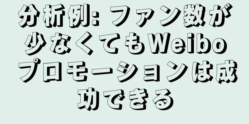 分析例: ファン数が少なくてもWeiboプロモーションは成功できる