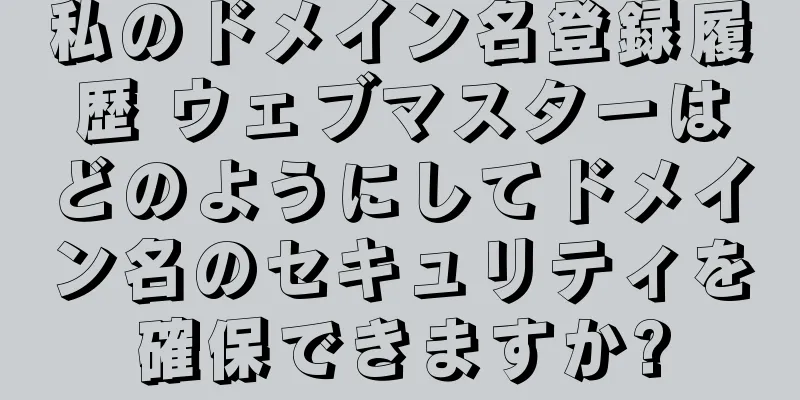 私のドメイン名登録履歴 ウェブマスターはどのようにしてドメイン名のセキュリティを確保できますか?