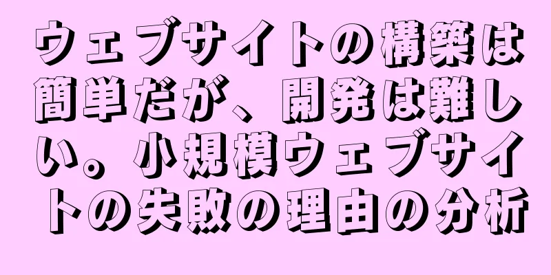 ウェブサイトの構築は簡単だが、開発は難しい。小規模ウェブサイトの失敗の理由の分析