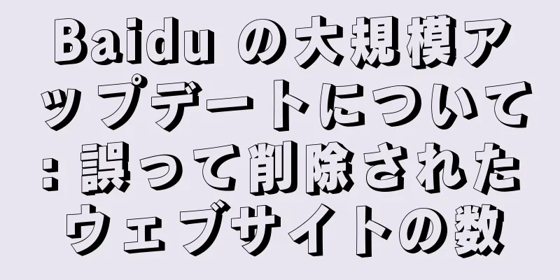 Baidu の大規模アップデートについて: 誤って削除されたウェブサイトの数