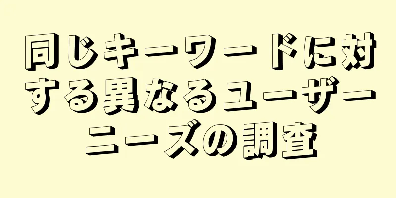 同じキーワードに対する異なるユーザーニーズの調査