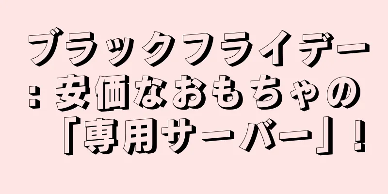 ブラックフライデー: 安価なおもちゃの「専用サーバー」!