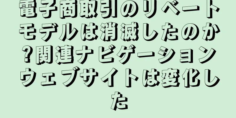 電子商取引のリベートモデルは消滅したのか?関連ナビゲーションウェブサイトは変化した