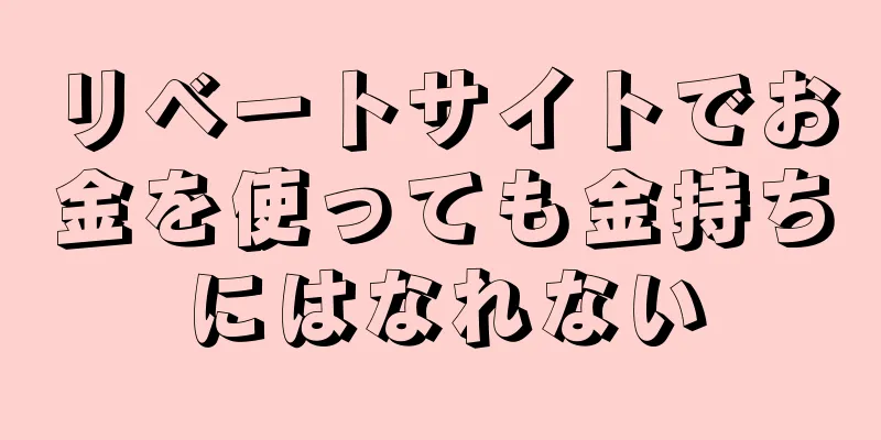 リベートサイトでお金を使っても金持ちにはなれない